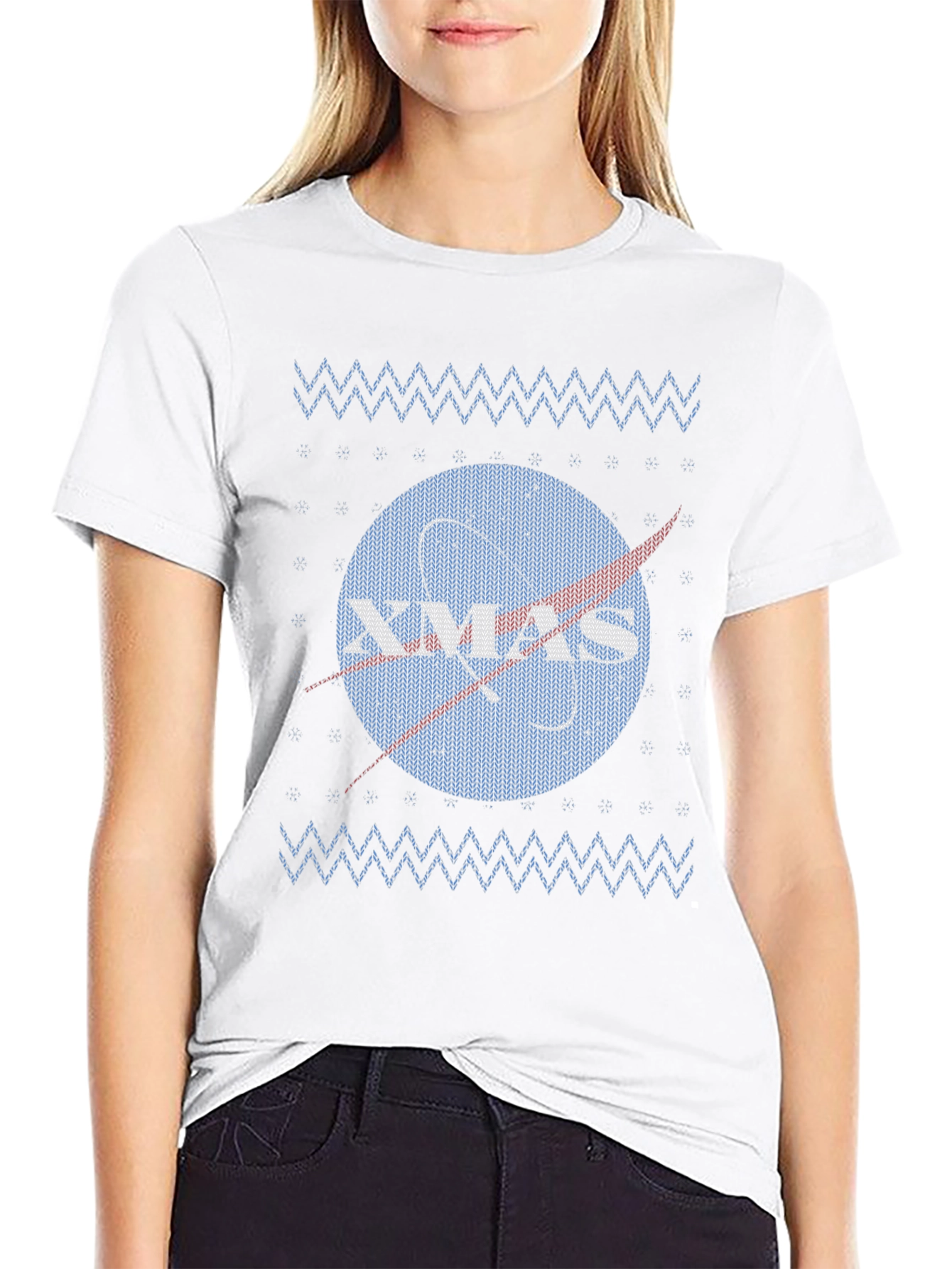 NASA Xmas Ugly Sweater T-Shirt - Space Holiday Tee