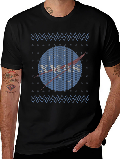 NASA Xmas Ugly Sweater T-Shirt - Space Holiday Tee