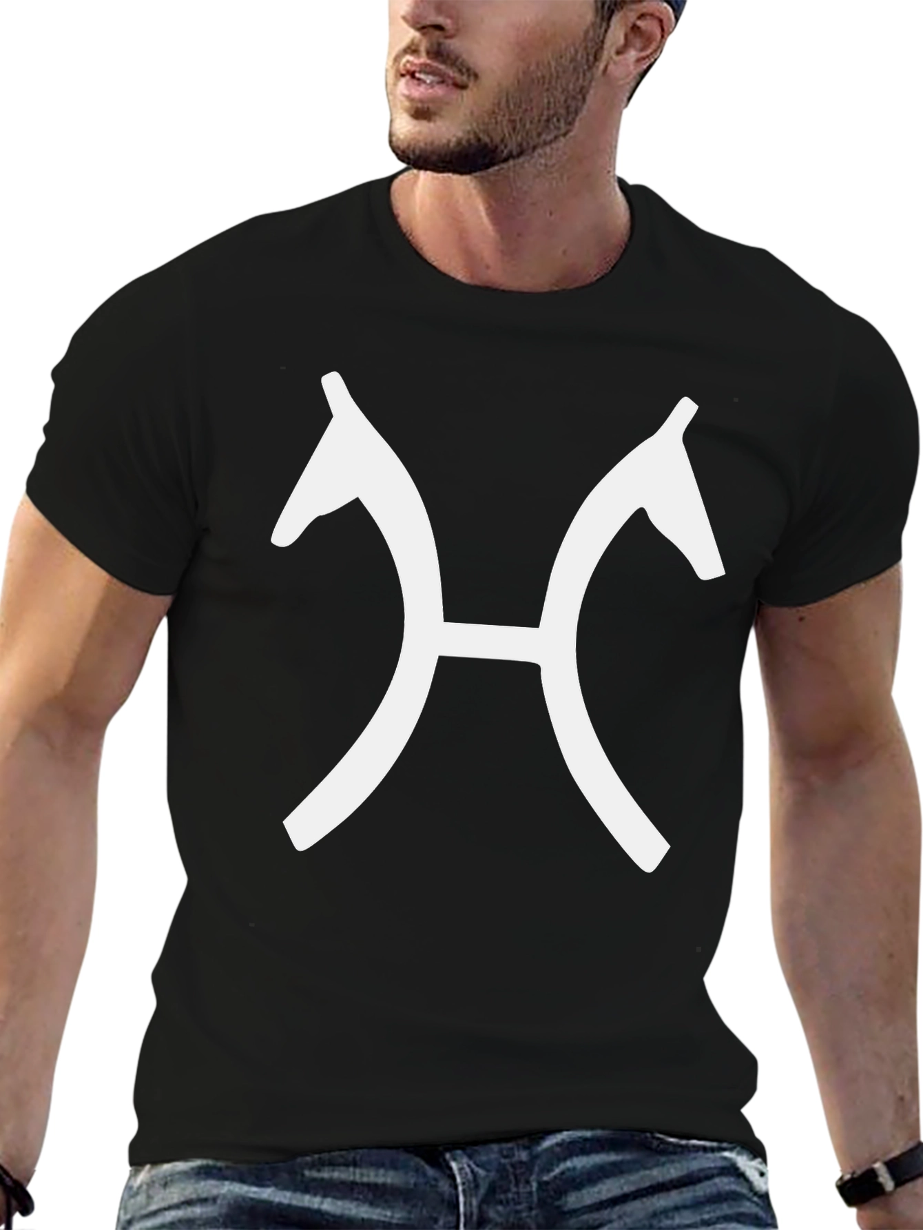 Black Horse Head Symbol Tee