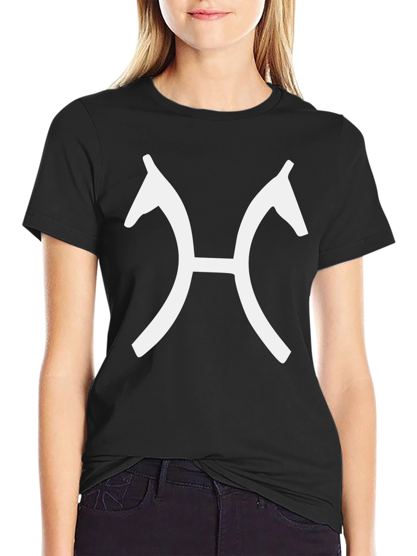 Black Horse Head Symbol Tee