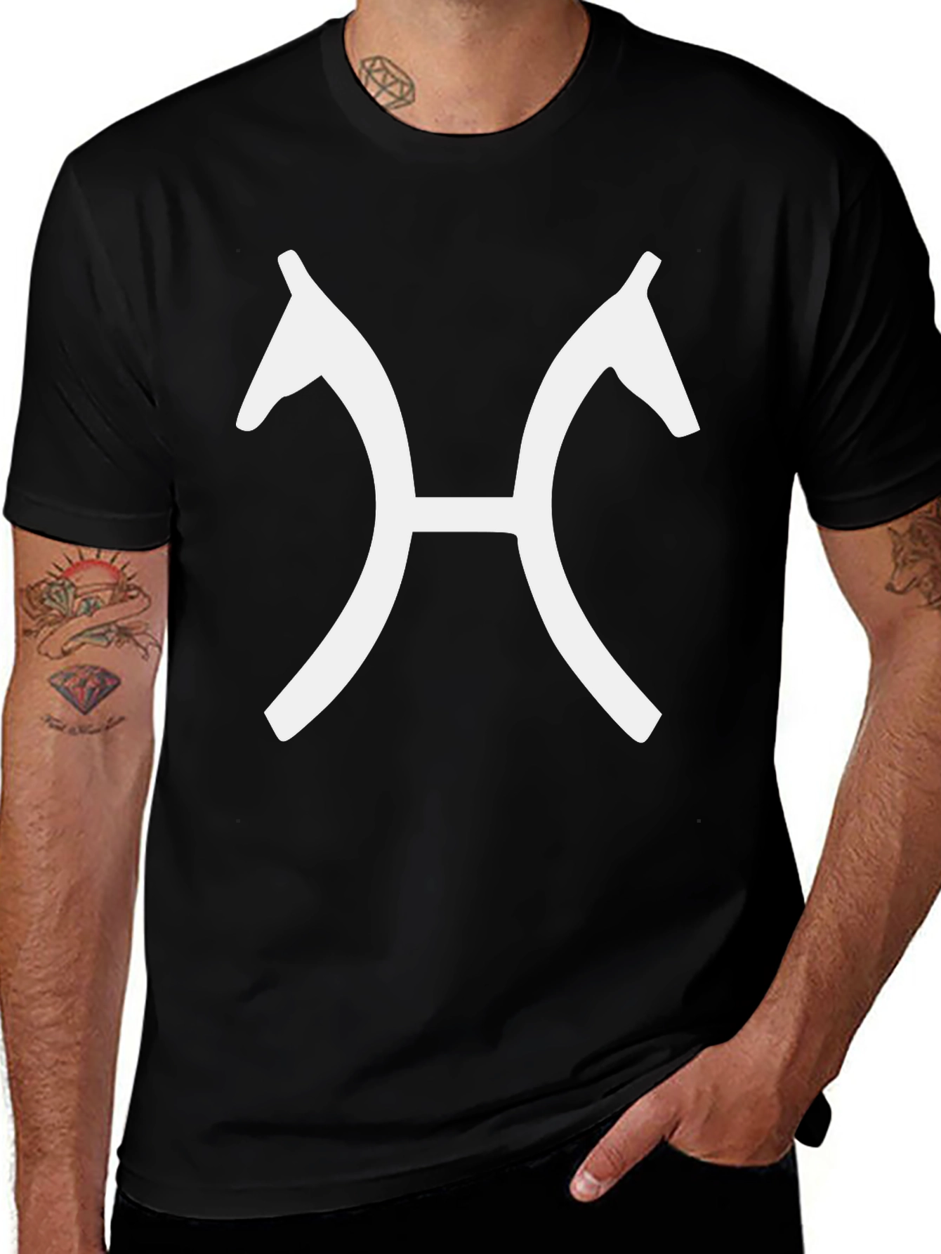 Black Horse Head Symbol Tee