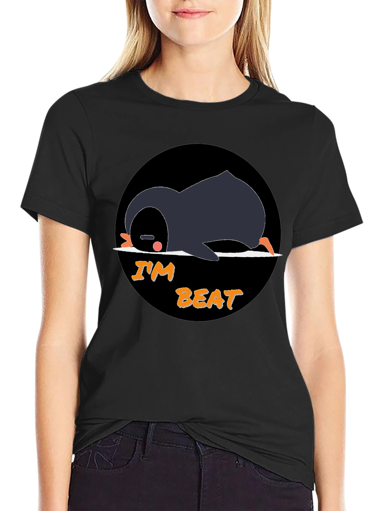 Im Beat Penguin T-Shirt - Black Cotton Tee