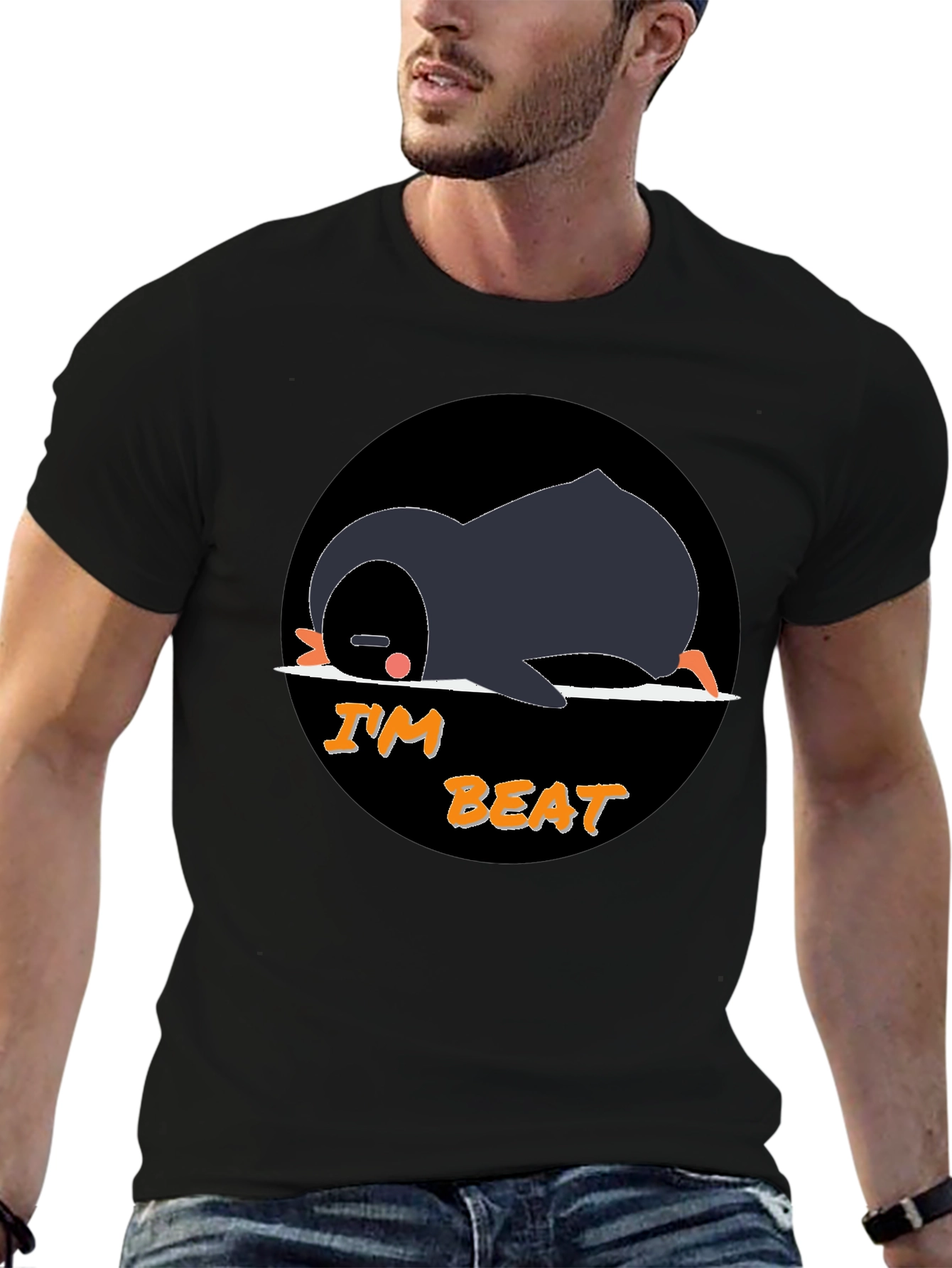 Im Beat Penguin T-Shirt - Black Cotton Tee