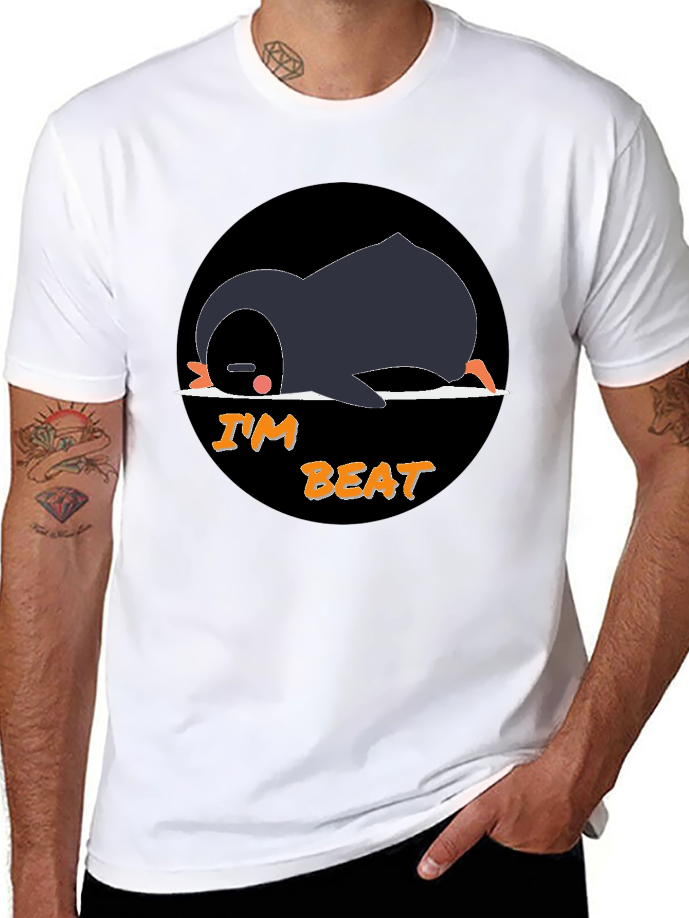 Im Beat Penguin T-Shirt - Black Cotton Tee