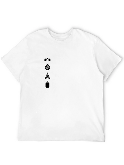 Mens Black Camping Icon T-Shirt