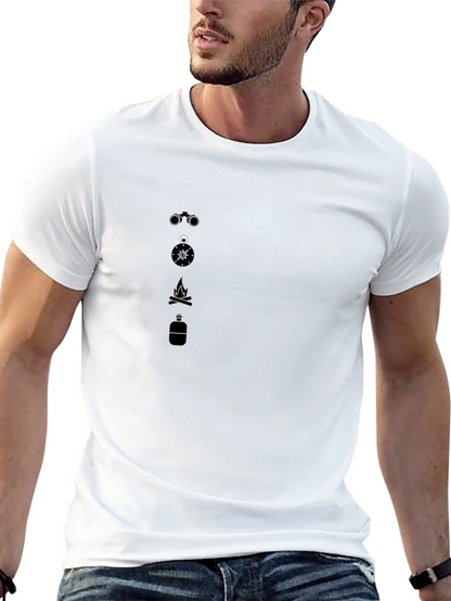 Mens Black Camping Icon T-Shirt