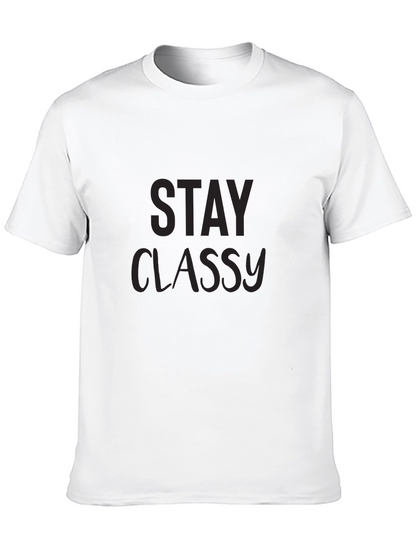 Stay Classy Black Crew Neck T-Shirt