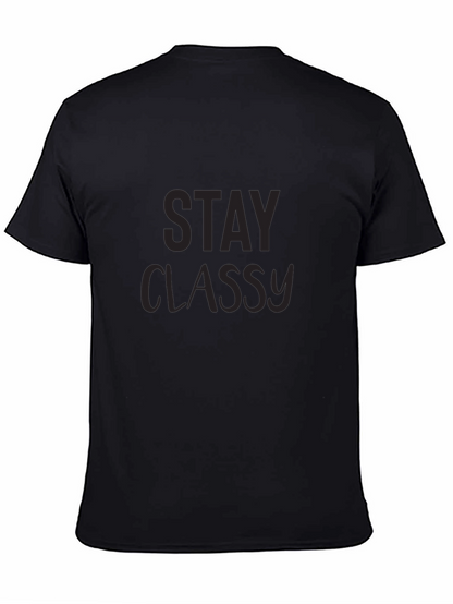 Stay Classy Black Crew Neck T-Shirt
