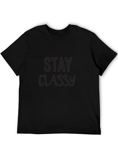 Stay Classy Black Crew Neck T-Shirt