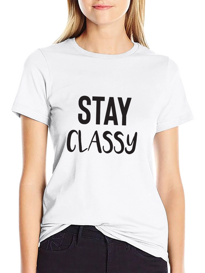 Stay Classy Black Crew Neck T-Shirt