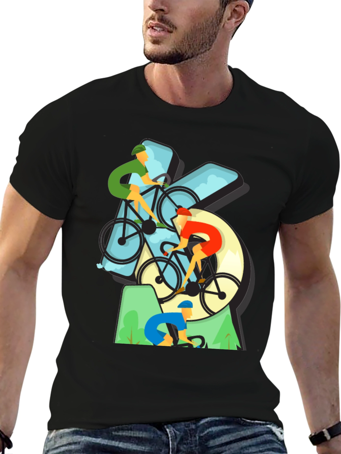 Cyclist Graphic Tee - Black