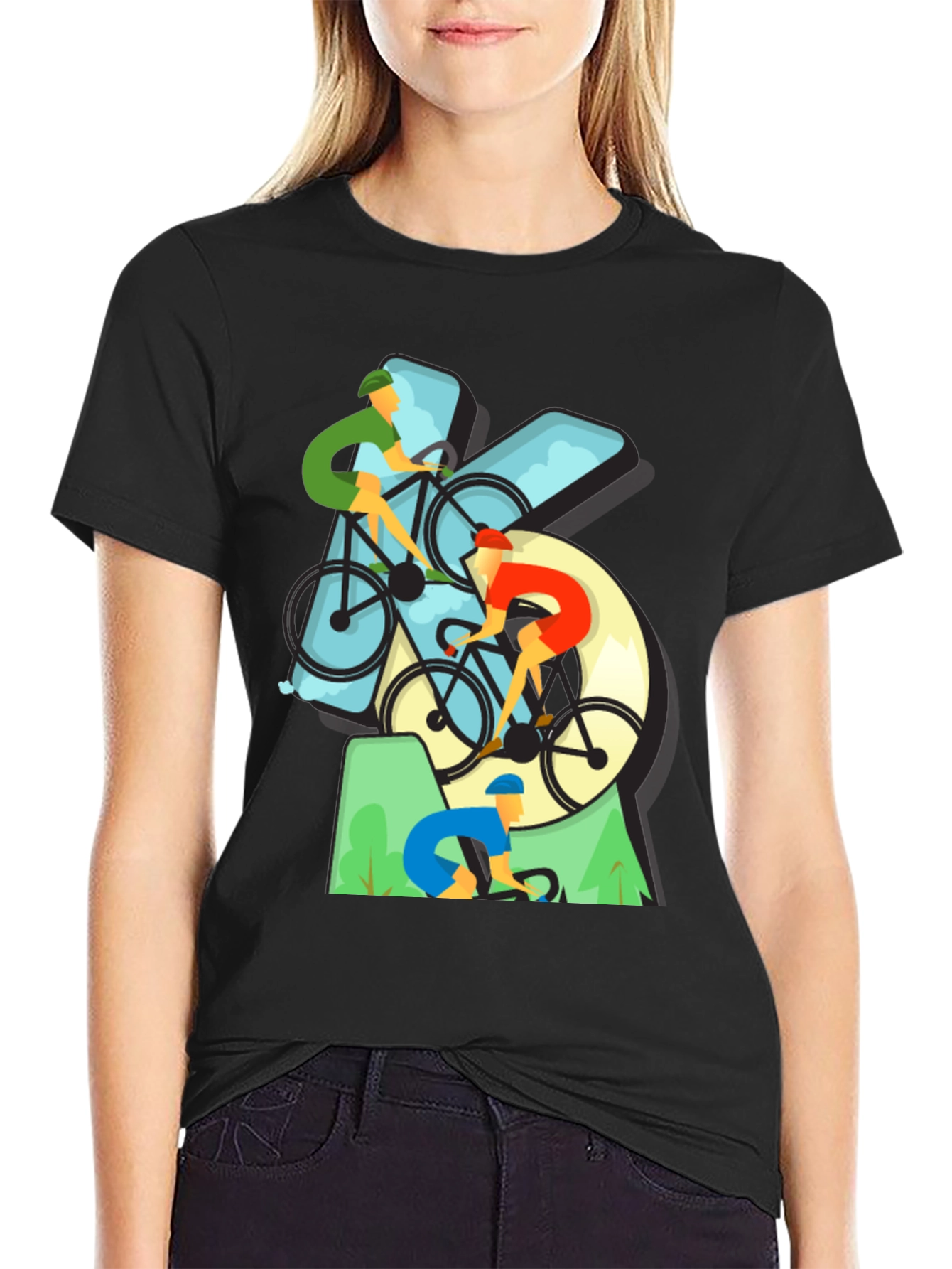 Cyclist Graphic Tee - Black