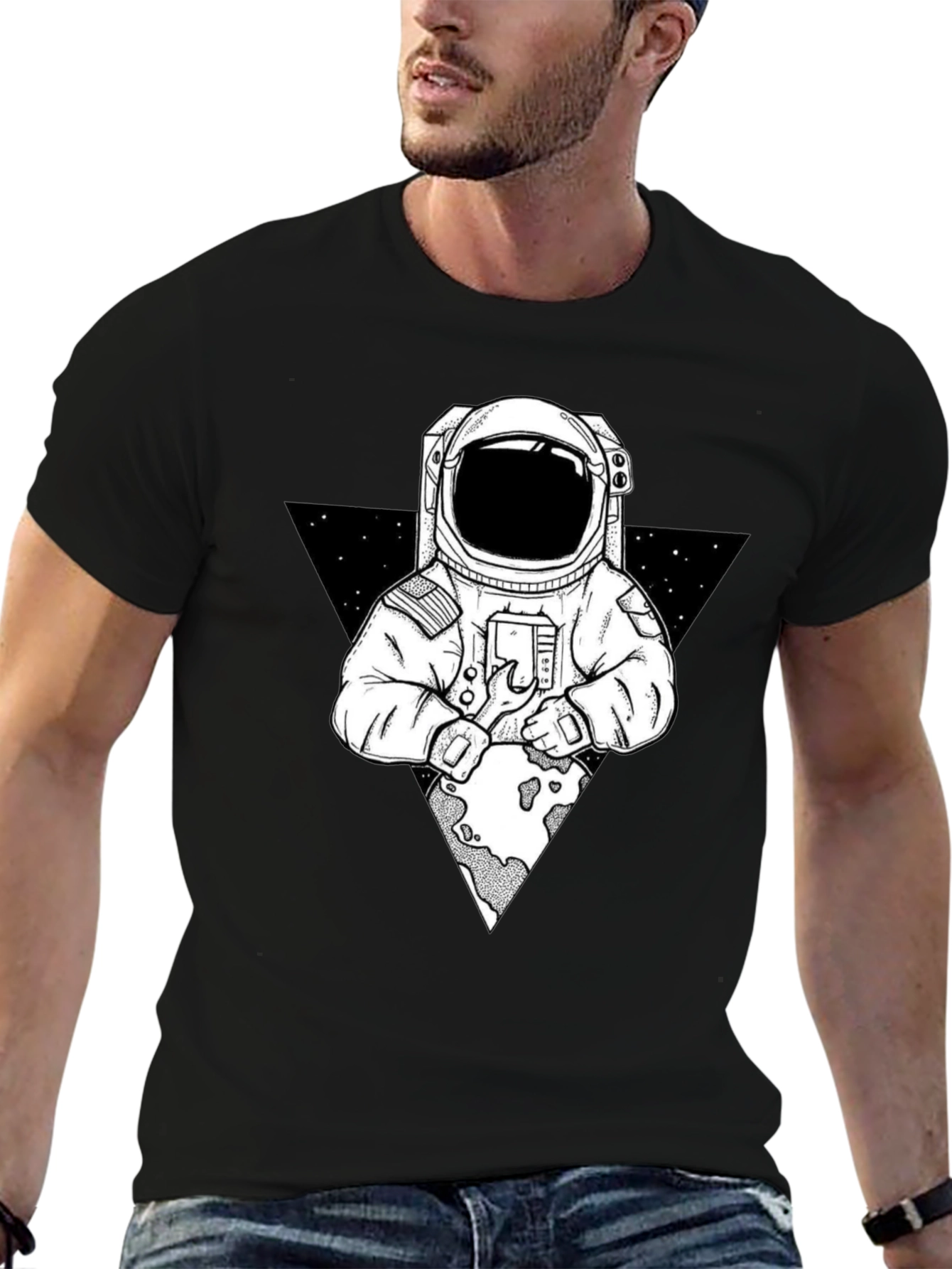 Astronaut Graphic Print T-Shirt - Space Exploration Tee