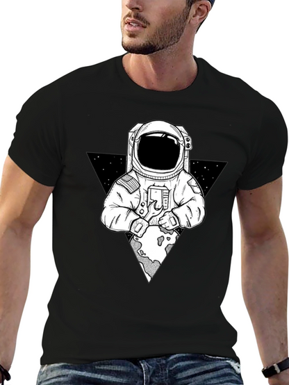 Astronaut Graphic Print T-Shirt - Space Exploration Tee
