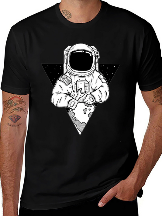 Astronaut Graphic Print T-Shirt - Space Exploration Tee