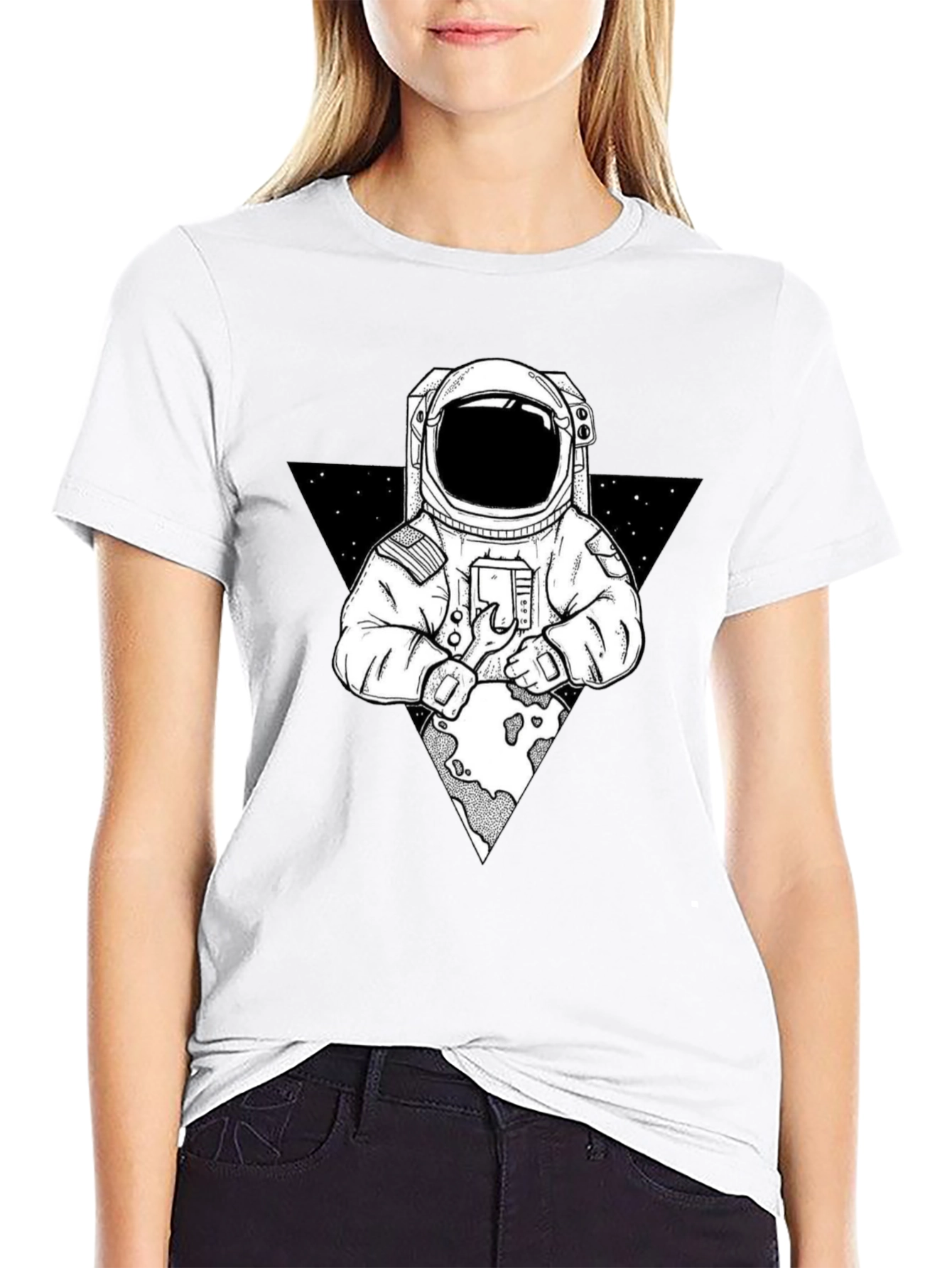 Astronaut Graphic Print T-Shirt - Space Exploration Tee