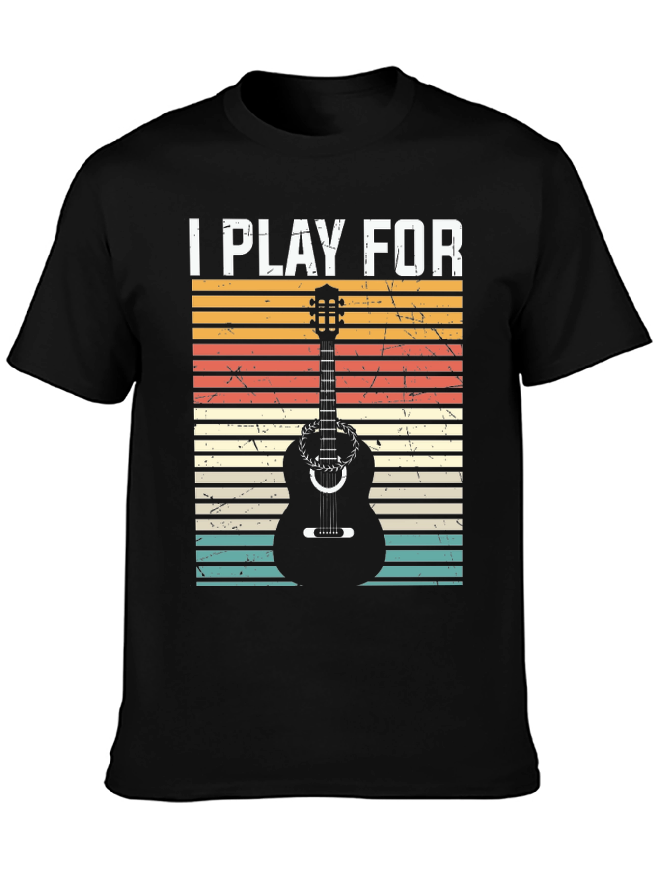 I Play For Guitar Player Black T-Shirt