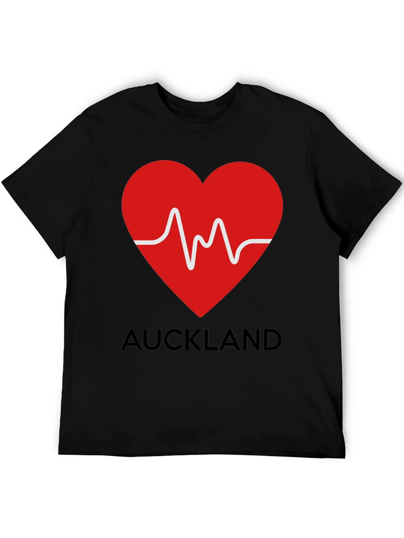Auckland Heartbeat Black T-Shirt