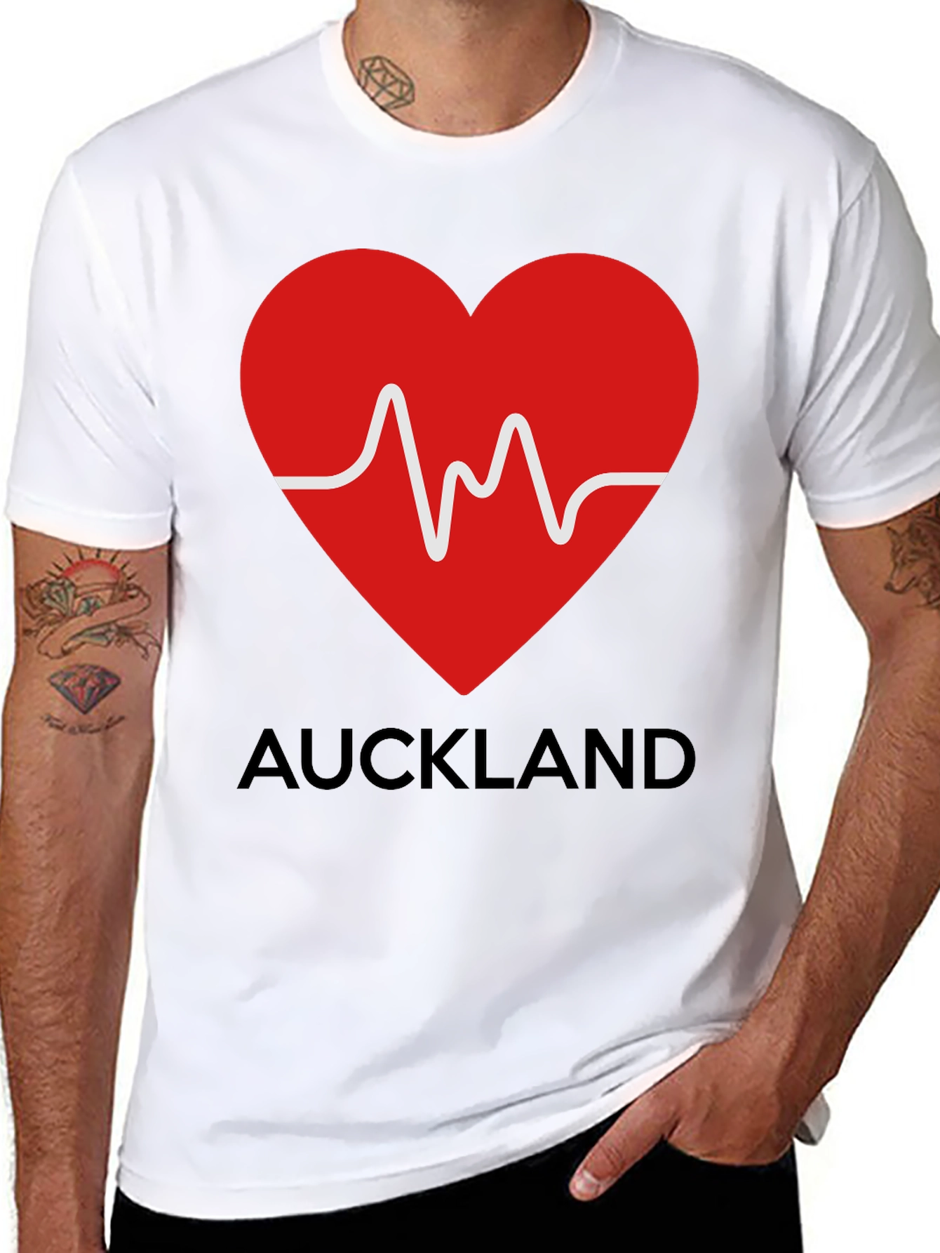 Auckland Heartbeat Black T-Shirt