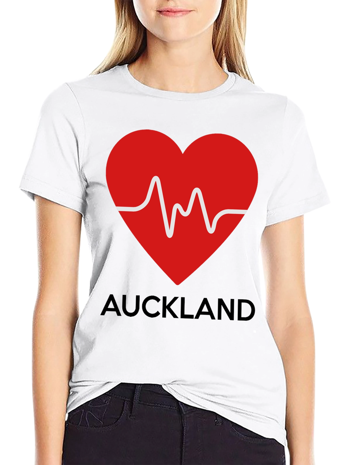 Auckland Heartbeat Black T-Shirt