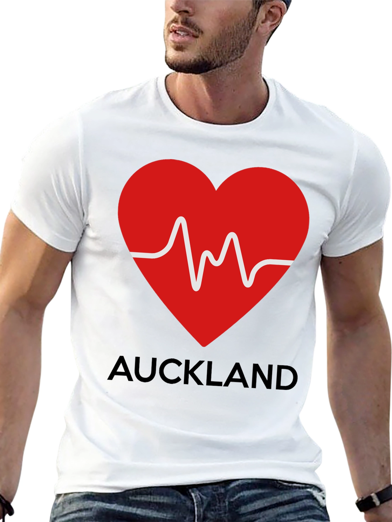 Auckland Heartbeat Black T-Shirt