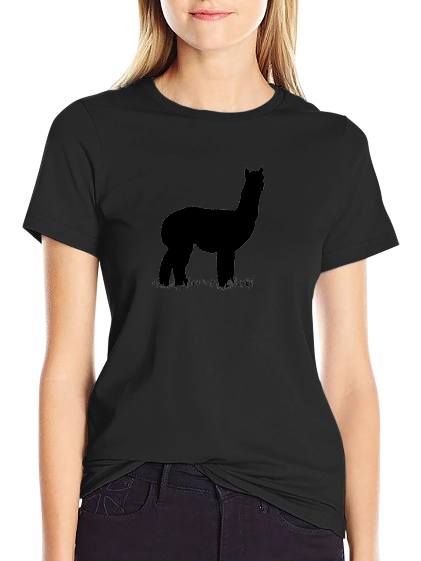 Alpaca Silhouette Graphic Tee - Black