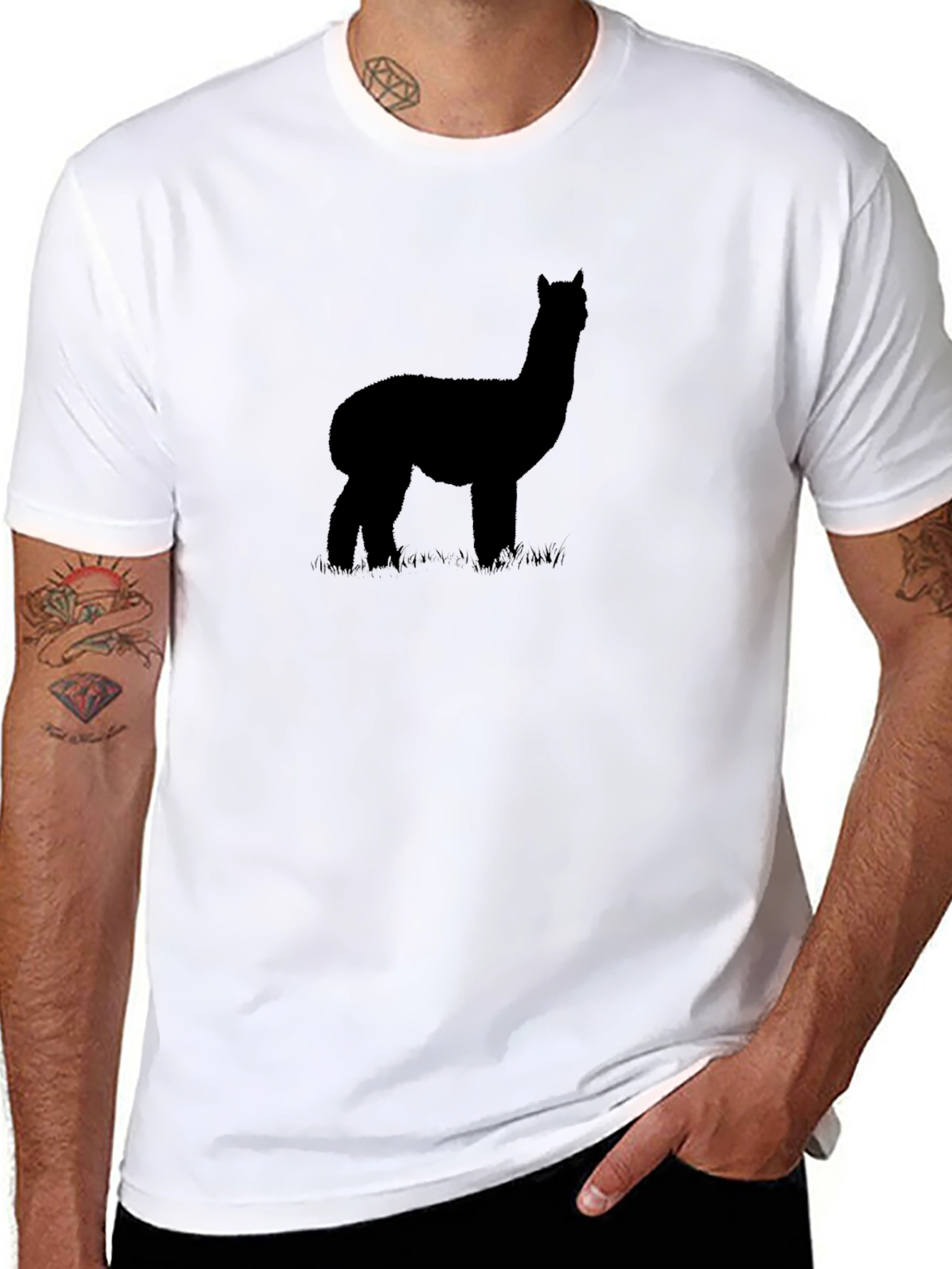 Alpaca Silhouette Graphic Tee - Black