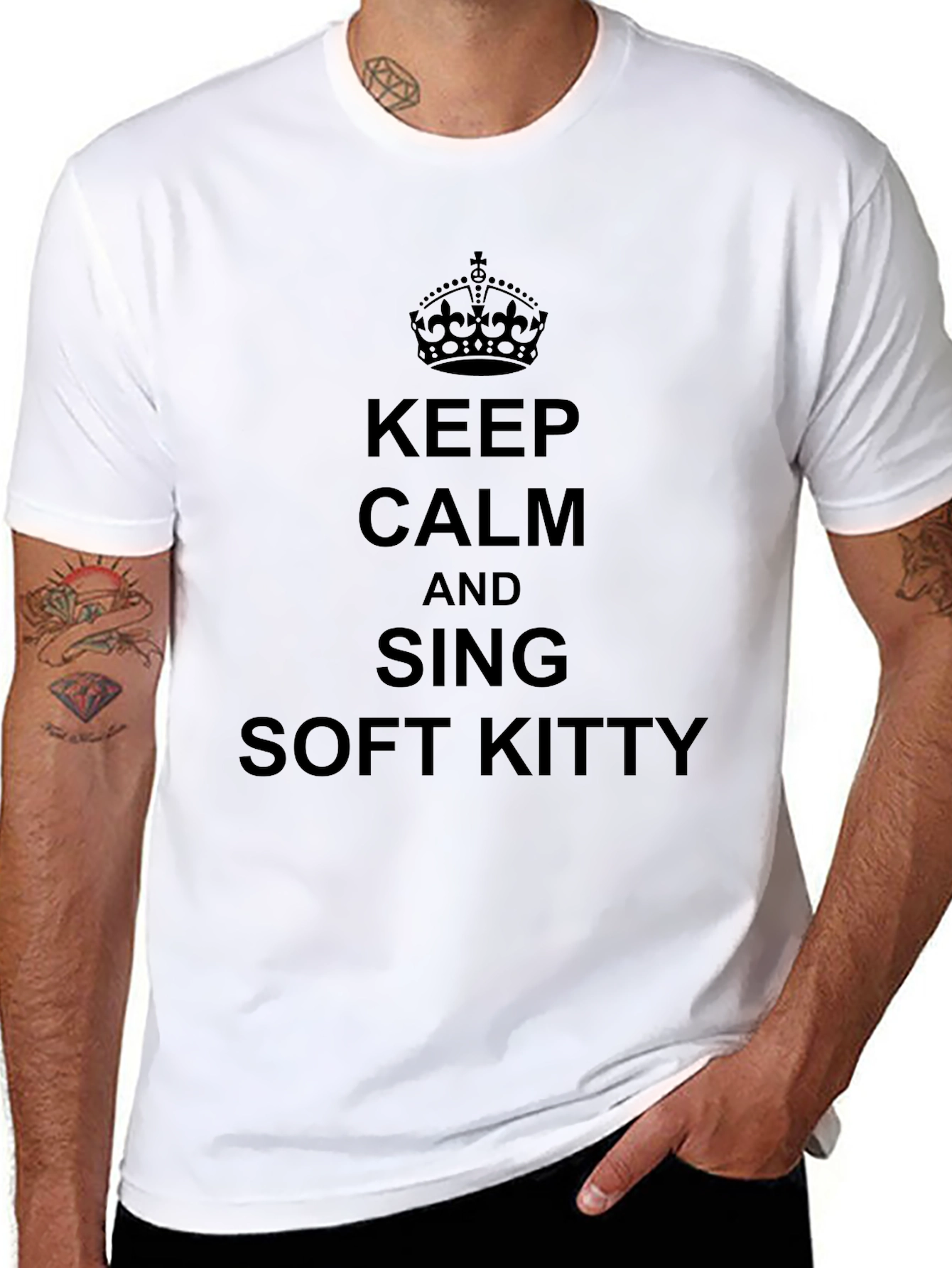 Keep Calm and Sing Soft Kitty Black T-Shirt