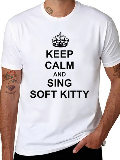Keep Calm and Sing Soft Kitty Black T-Shirt