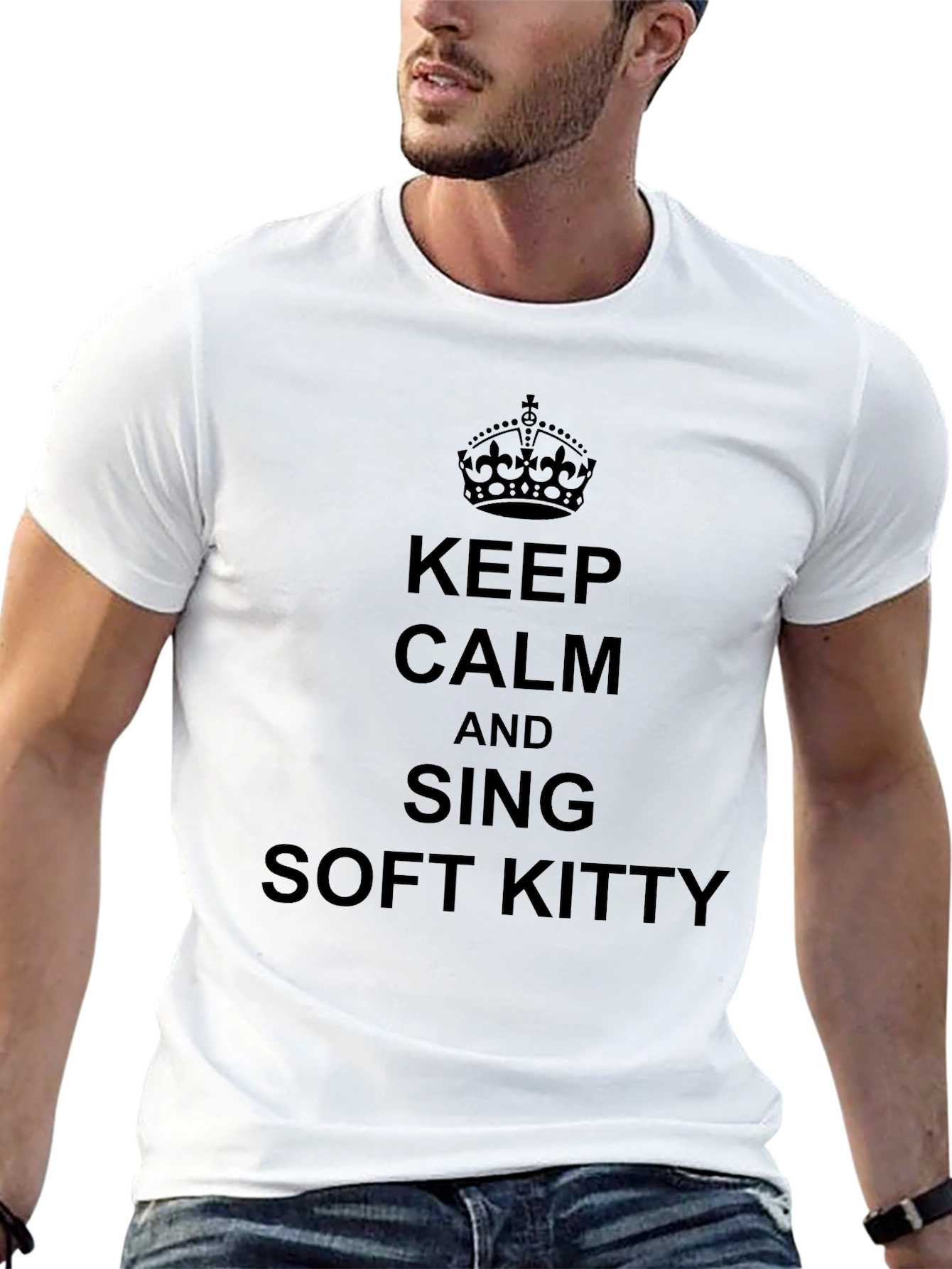 Keep Calm and Sing Soft Kitty Black T-Shirt