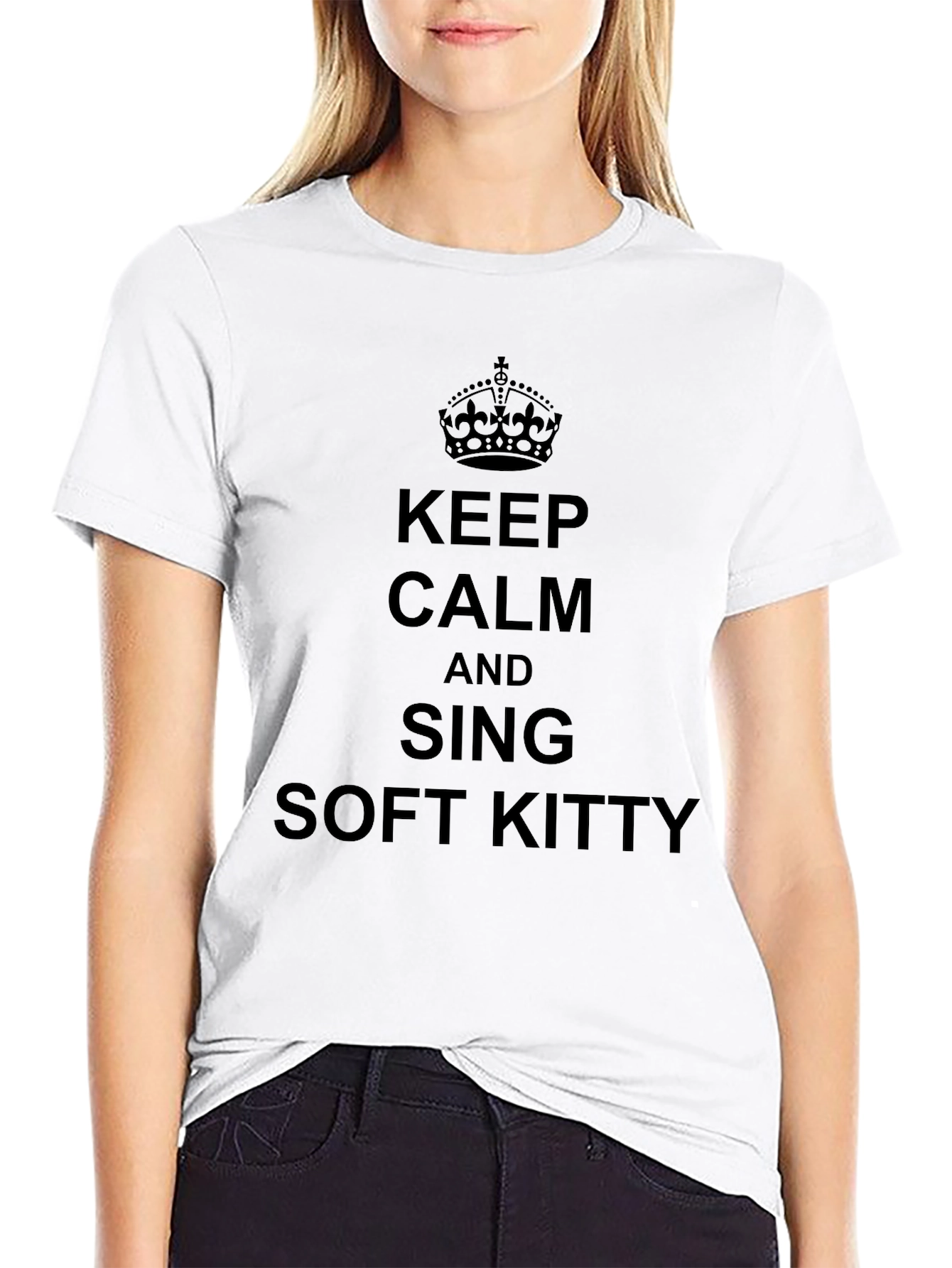 Keep Calm and Sing Soft Kitty Black T-Shirt