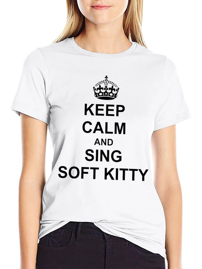 Keep Calm and Sing Soft Kitty Black T-Shirt