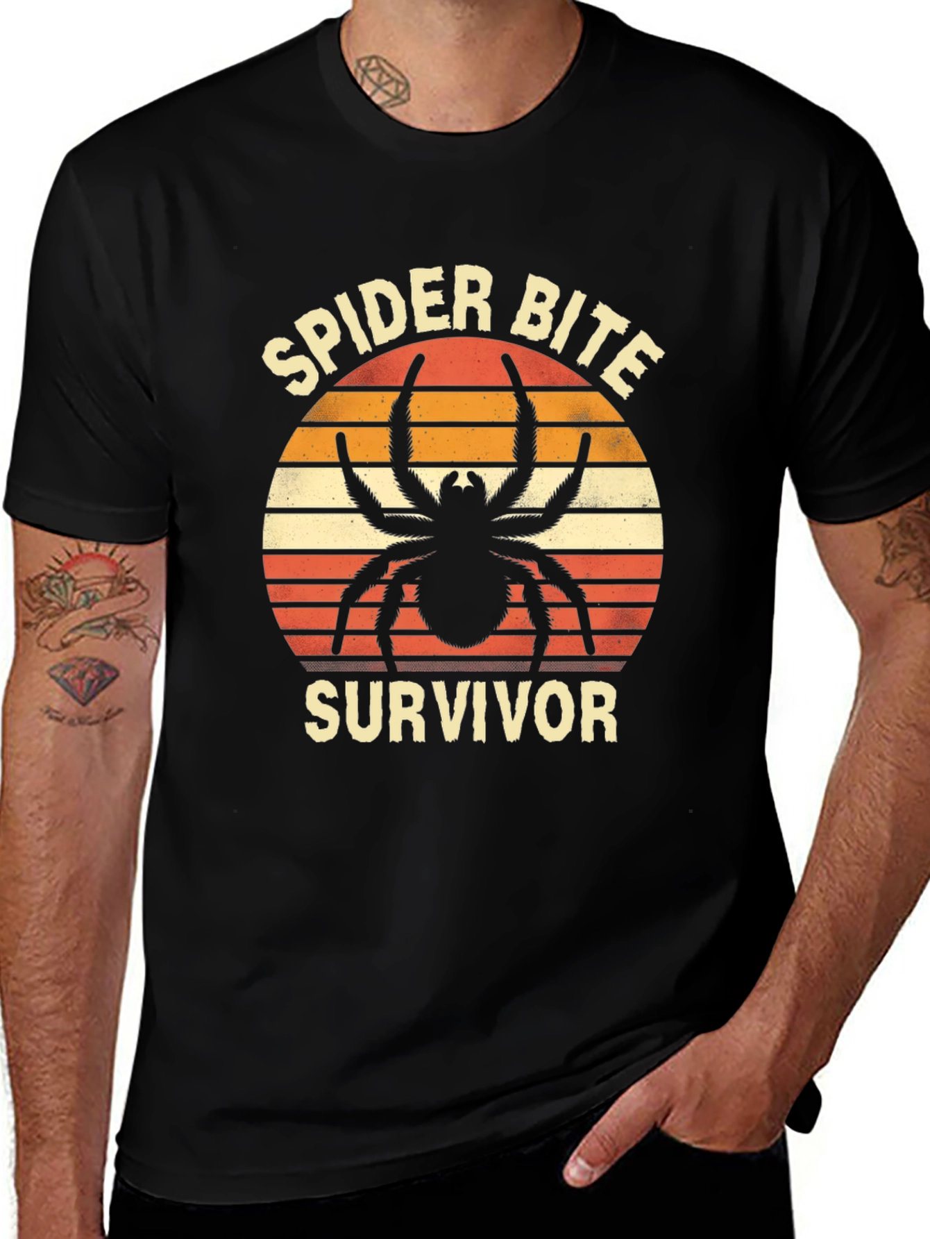 Spider Bite Survivor Graphic T-Shirt