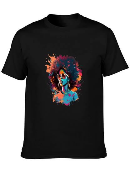 Afro Pop Art Black T-Shirt