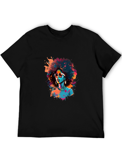 Afro Pop Art Black T-Shirt