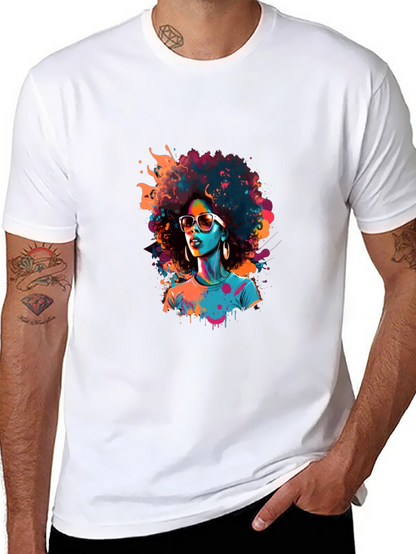 Afro Pop Art Black T-Shirt