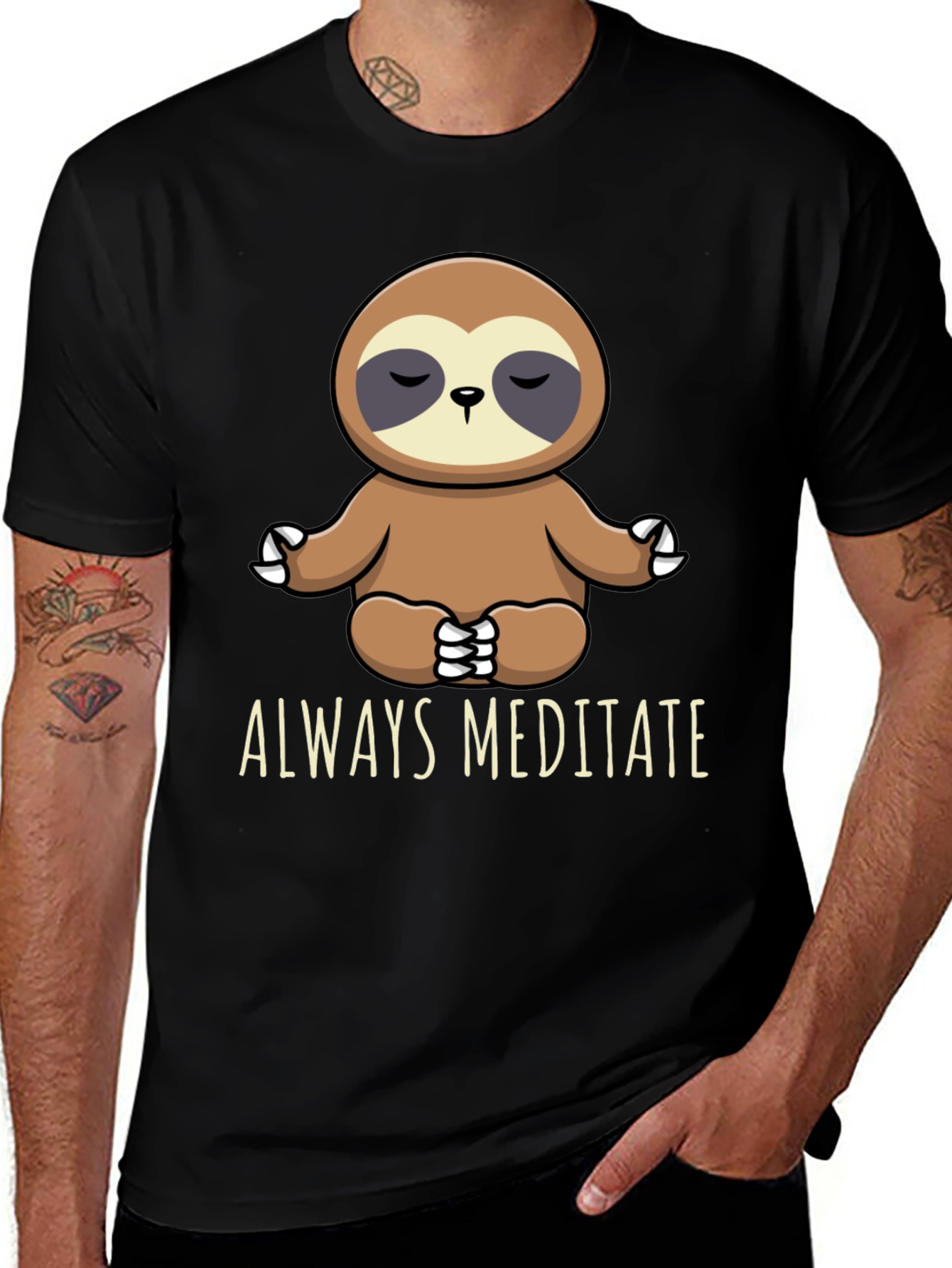 Meditating Sloth Graphic Tee - Always Meditate!