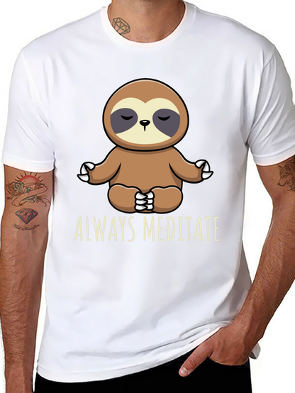 Meditating Sloth Graphic Tee - Always Meditate!
