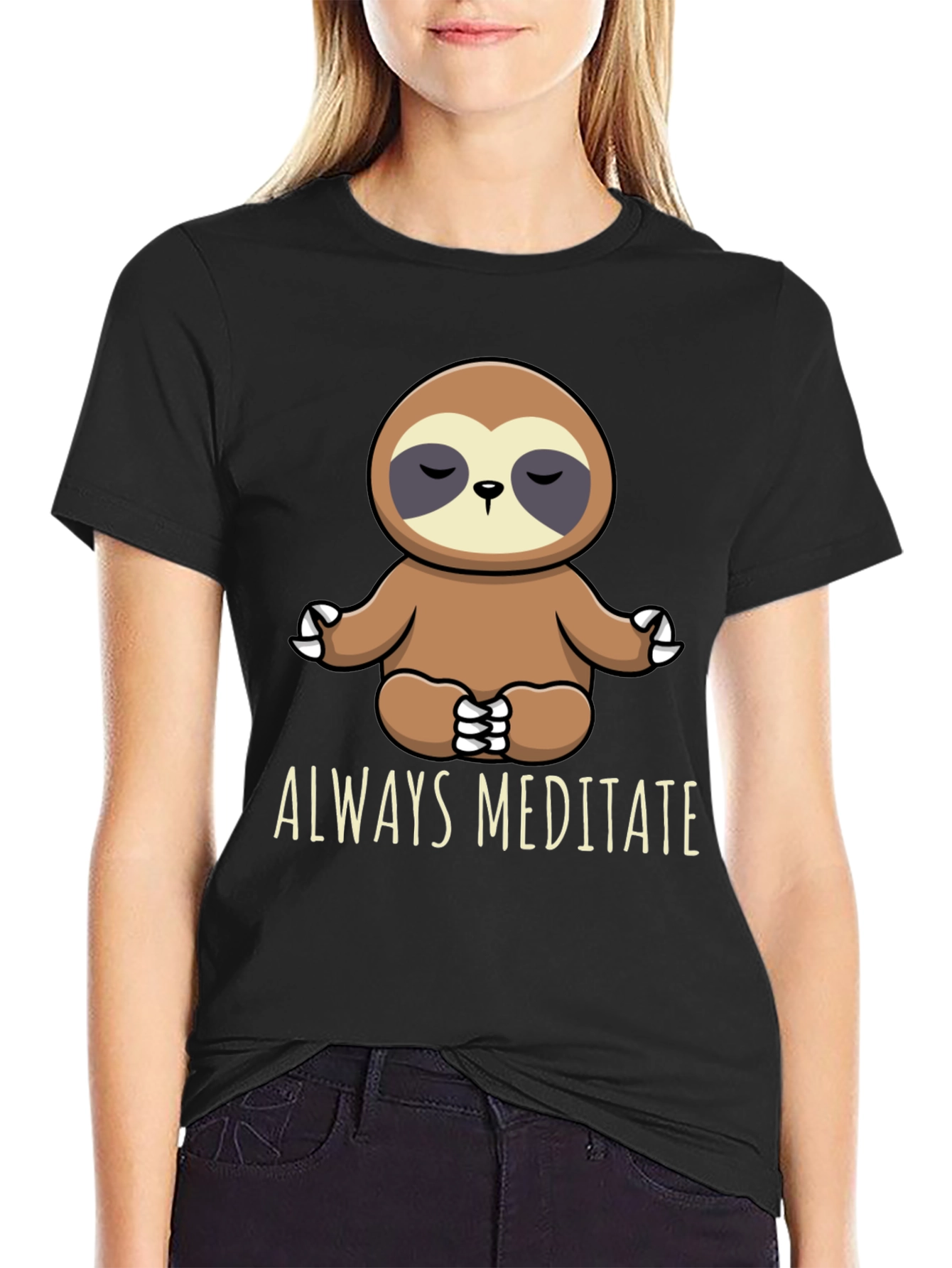 Meditating Sloth Graphic Tee - Always Meditate!