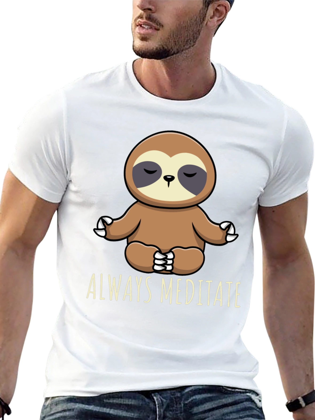 Meditating Sloth Graphic Tee - Always Meditate!