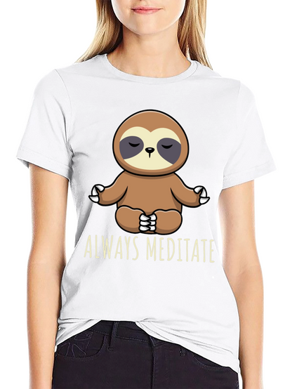 Meditating Sloth Graphic Tee - Always Meditate!