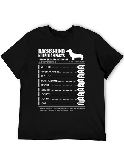 Dachshund Nutrition Facts Graphic Tee