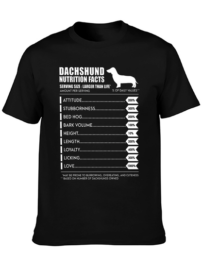 Dachshund Nutrition Facts Graphic Tee