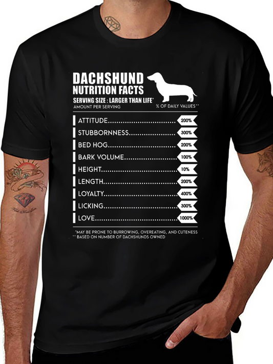 Dachshund Nutrition Facts Graphic Tee
