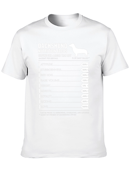Dachshund Nutrition Facts Graphic Tee