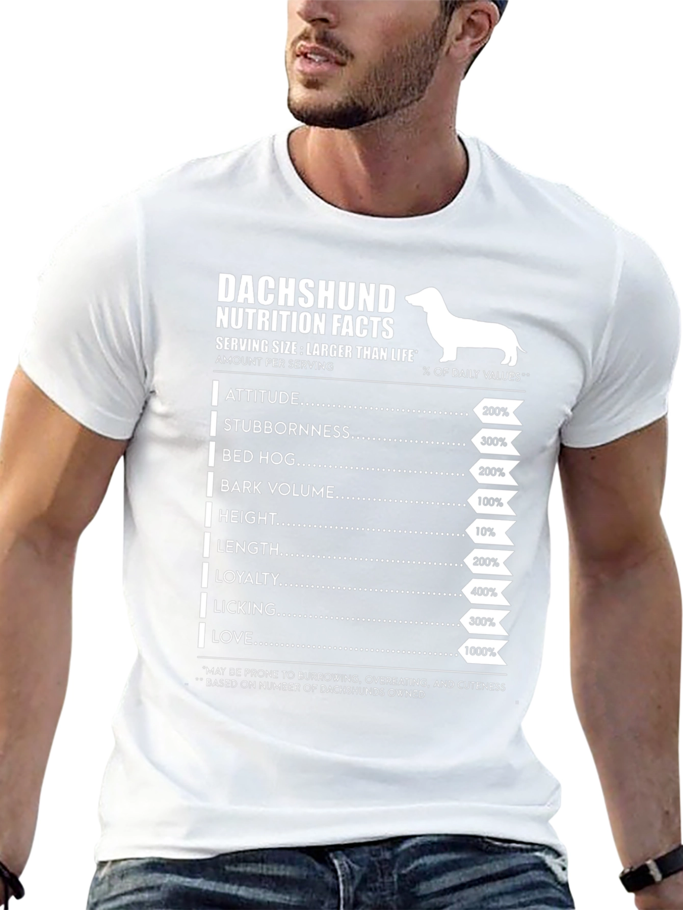 Dachshund Nutrition Facts Graphic Tee