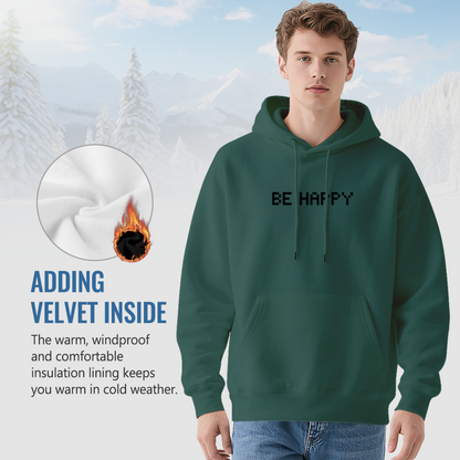 Trendy Hooded Sweatshirt - Be Happy