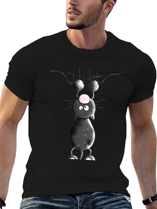 Cartoon Cat T-Shirt - Upside Down Humor