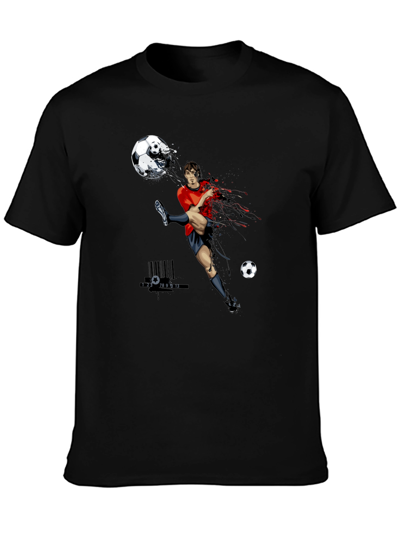 Soccer Player Graphic Tee - Black