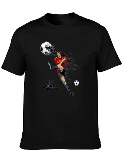 Soccer Player Graphic Tee - Black